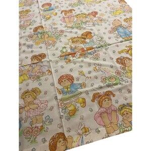 Cabbage Patch Kids Flat Sheet Twin Size Vintage READ Made In USA